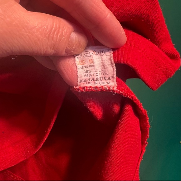 Size15 Kasaruva Sparkling Ornament on Front Turtleneck 35% Linen 65% Cotton - Picture 6 of 6